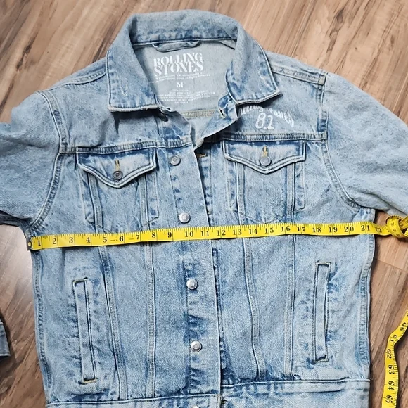 Rolling Stones Unisexual Blue Denim Jacket By Bravado Medium - Picture 6 of 9